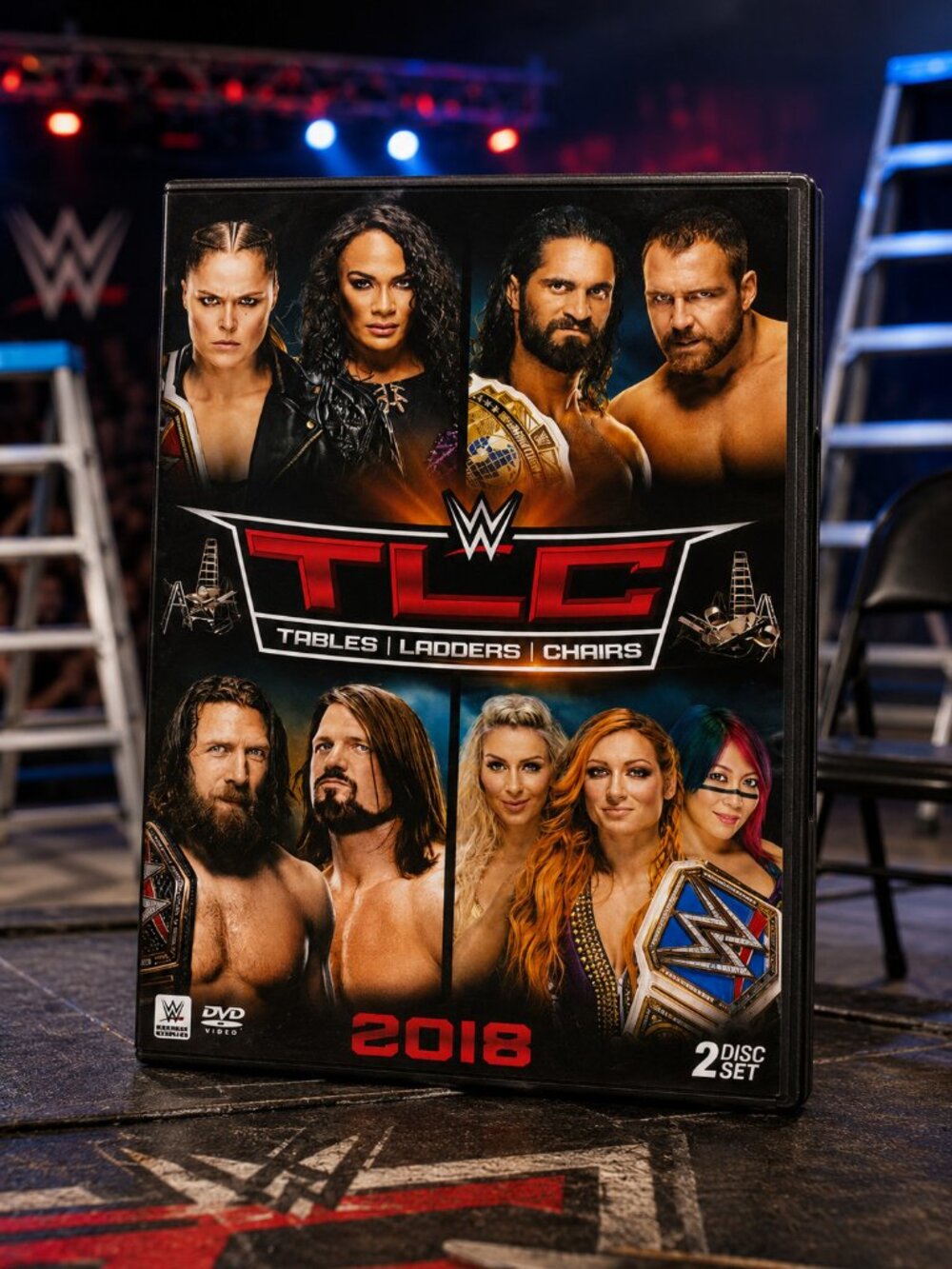 WWE TLC - Tables Ladders Chairs 2018 (2-DVD Set, Region 1) Very Good condition!